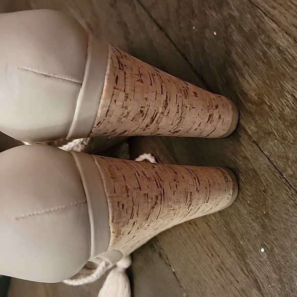 💥MODA SPANA cork wedge heel strappy embroidery Sz 9.5 - Picture 5 of 7